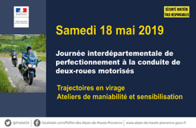 Action de sécurité routière à moto: « trajectoires en virage »- samedi 18 mai 2019