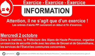 Exercice de sécurité civile sur le site de Géosel, le mercredi 2 octobre 2019