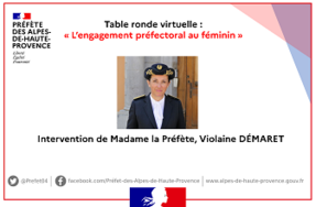Intervention de Mme la Préfète à la table ronde virtuelle : « L’engagement préfectoral au féminin »