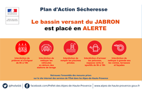 Plan d’Action Sécheresse : Déclenchement du stade Alerte sur le bassin versant du Jabron