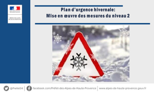 Plan d'urgence hivernale : mise en œuvre des mesures du niveau 2