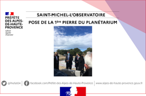 Pose de la 1ère pierre du planétarium de Saint-Michel-l’Observatoire