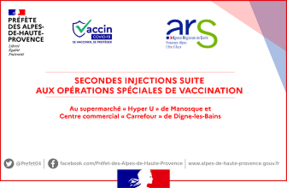 Secondes injections suite aux opérations spéciales vaccination les deux derniers week-ends