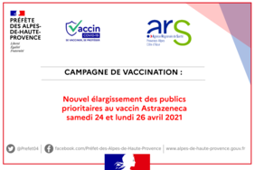 Vaccination : nouvel élargissement des publics prioritaires les 24 et 26 avril
